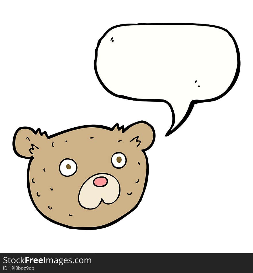 cartoon teddy bear with speech bubble