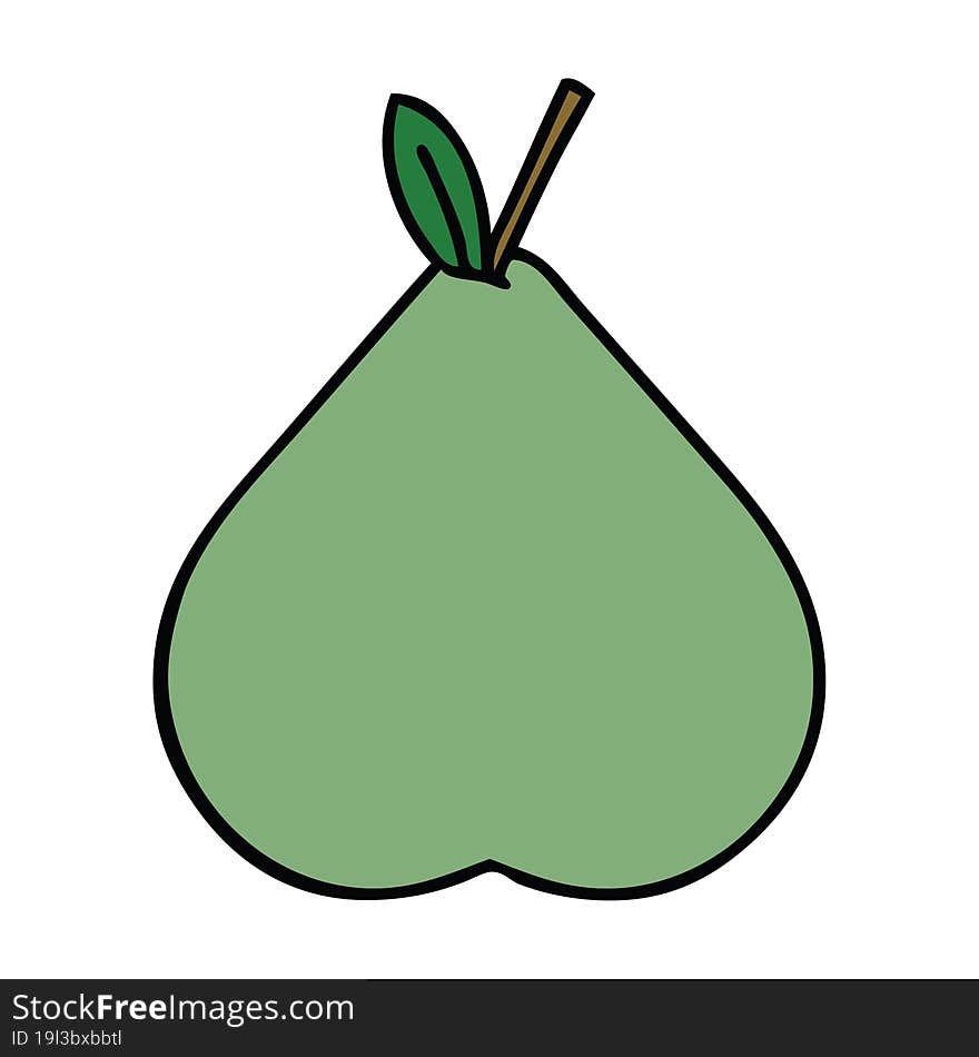 cute cartoon green pear