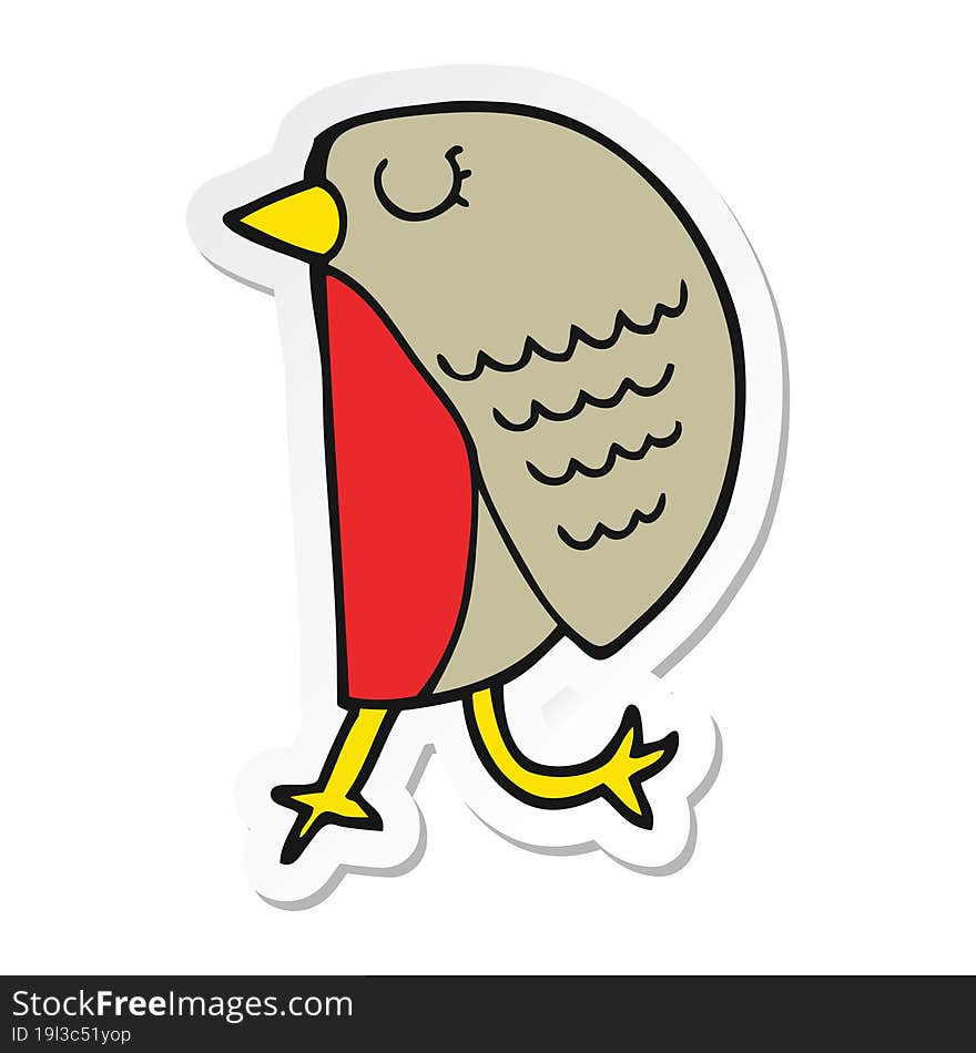 Sticker Of A Cartoon Bird