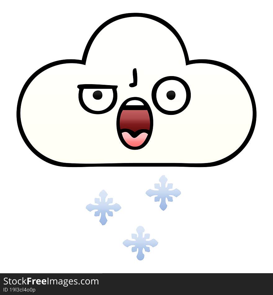 gradient shaded cartoon of a snow cloud