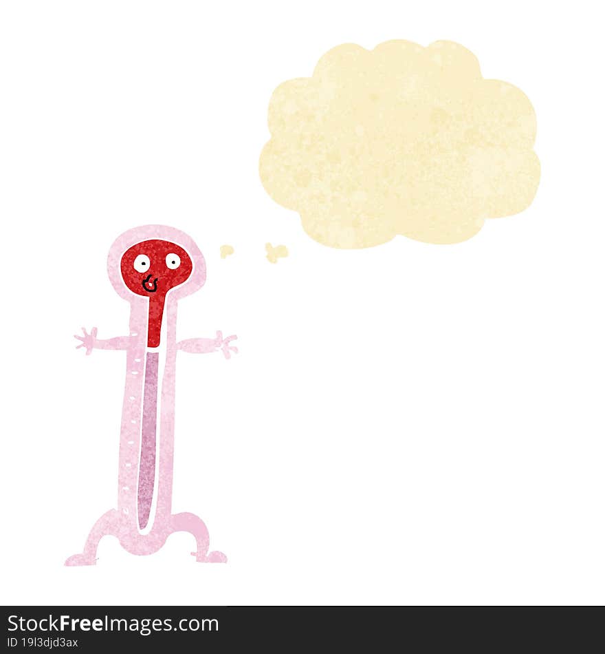 cartoon thermometer with thought bubble