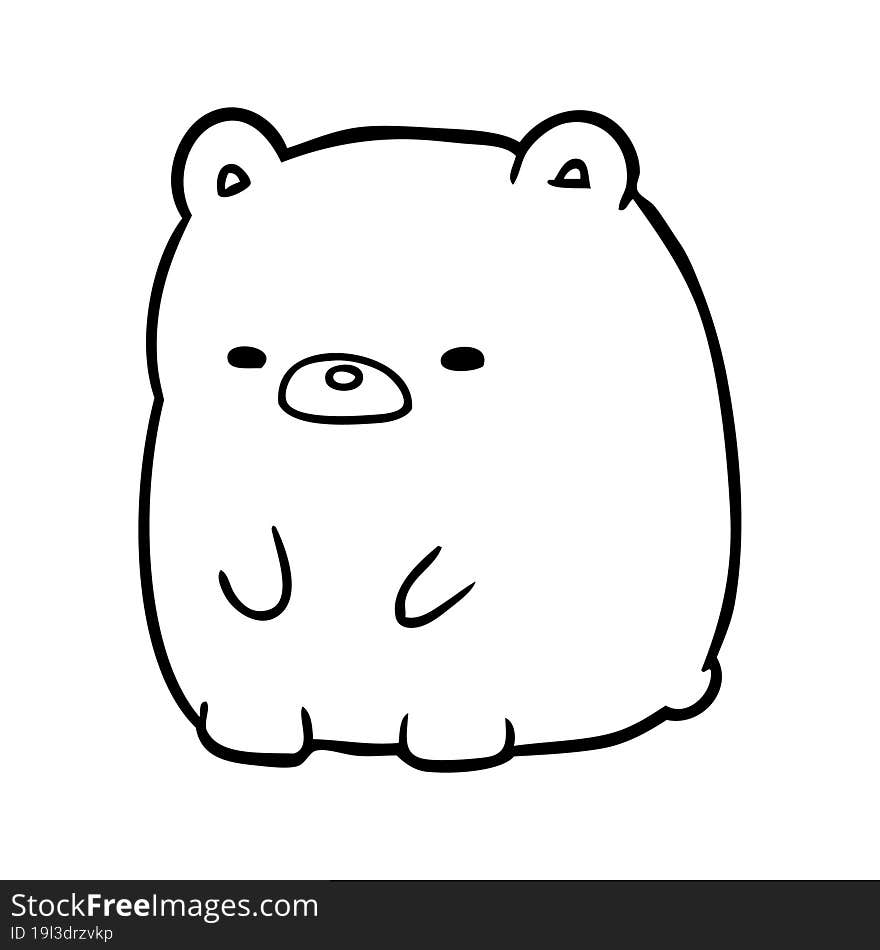 cute line drawing of a sad bear. cute line drawing of a sad bear