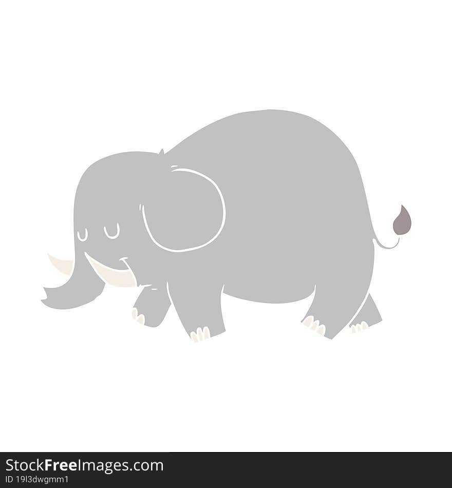 flat color style cartoon elephant