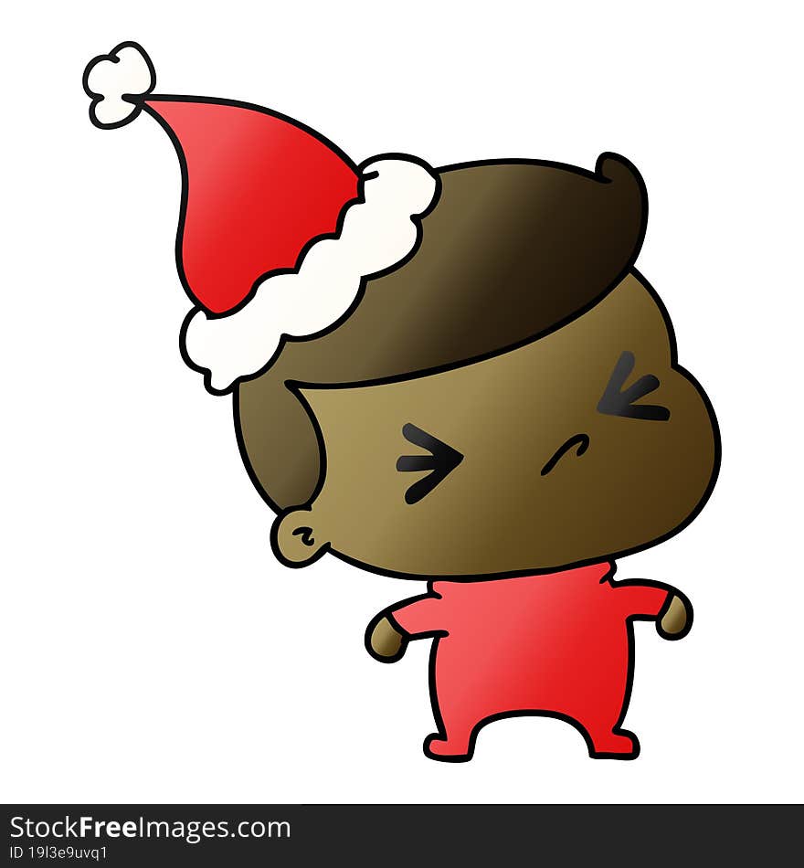 christmas gradient cartoon of kawaii boy