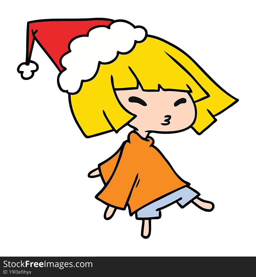 Christmas Cartoon Of Kawaii Girl