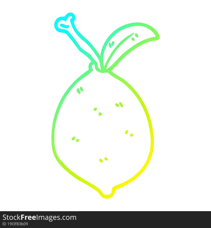 Cold Gradient Line Drawing Cartoon Organic Lemon