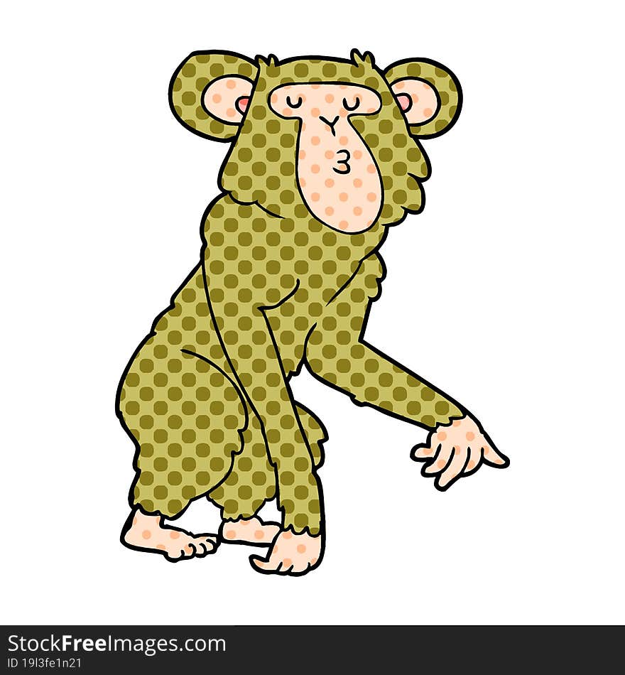 cartoon chimpanzee. cartoon chimpanzee