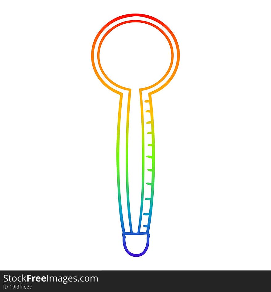 rainbow gradient line drawing cartoon thermometer