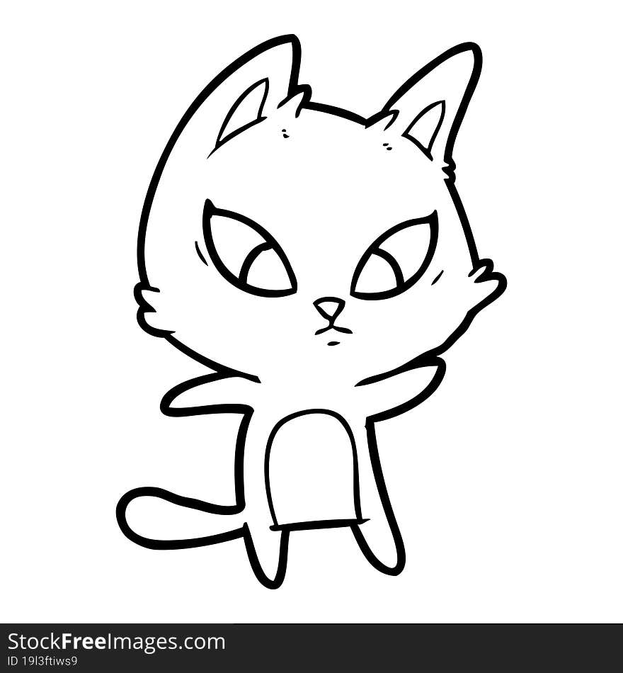 confused cartoon cat. confused cartoon cat