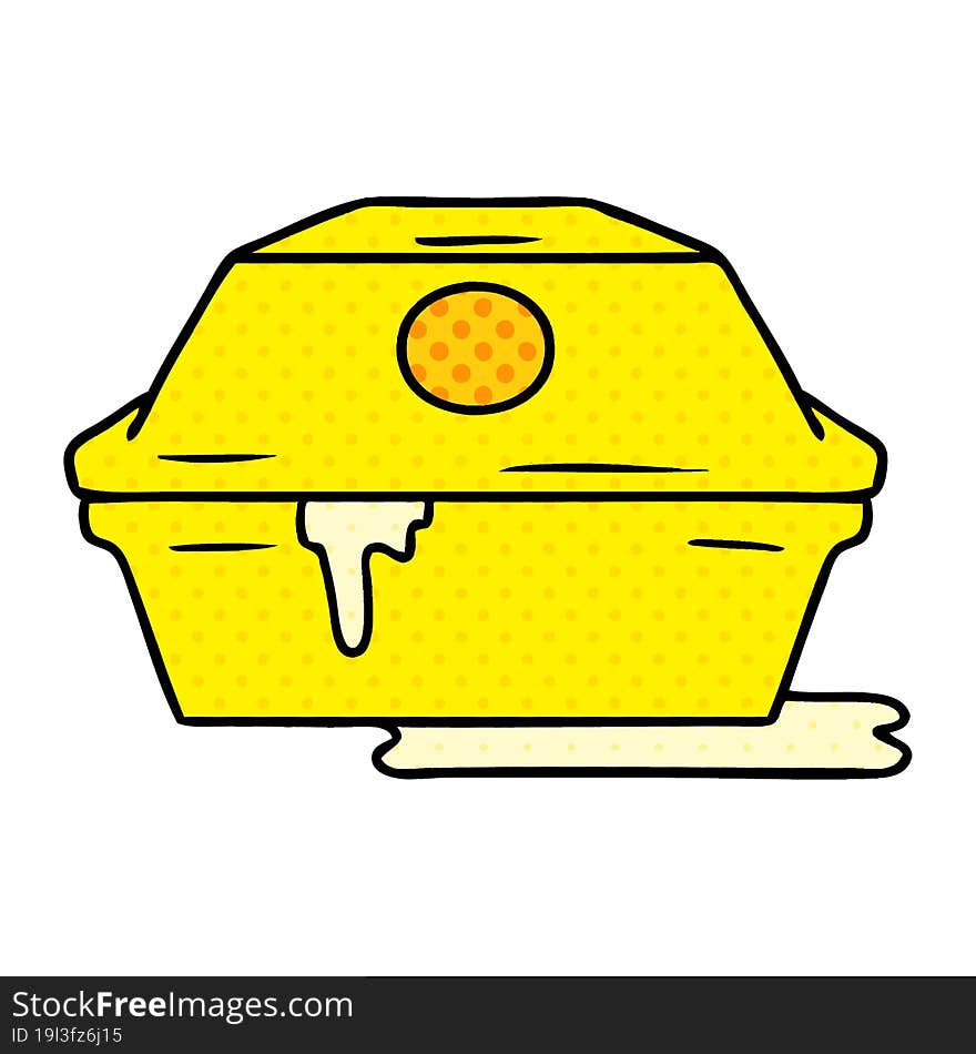 Cartoon Doodle Of A Fast Food Burger Container