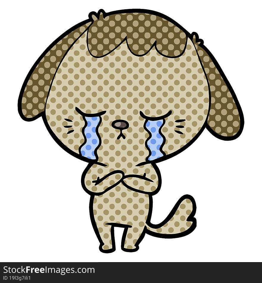 cartoon crying dog. cartoon crying dog