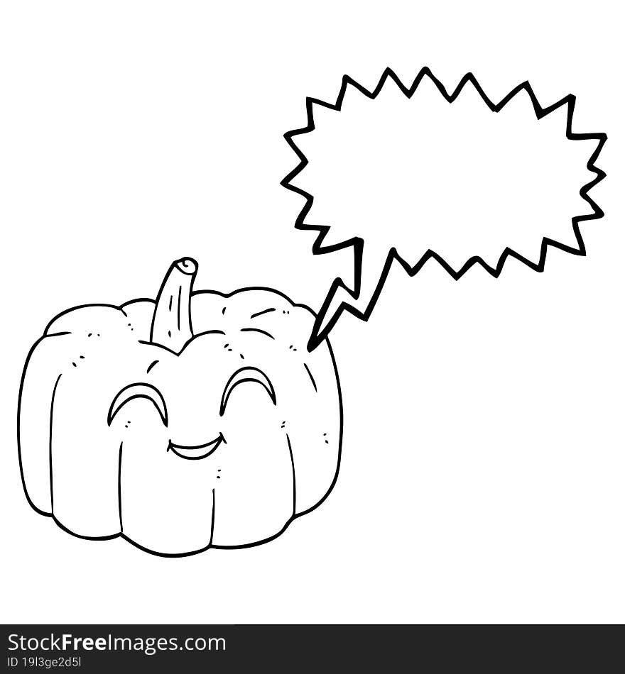 speech bubble cartoon halloween pumpkin