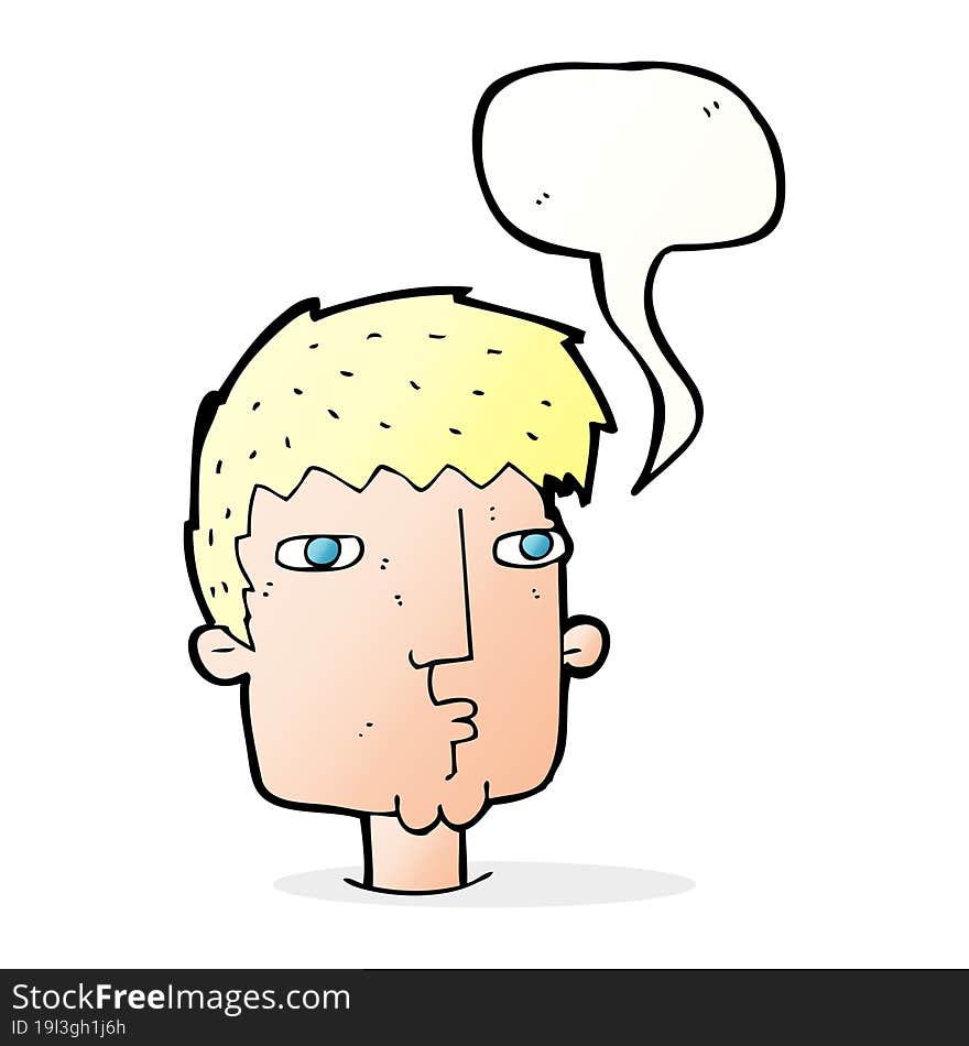 Cartoon Curious Man With Speech Bubble