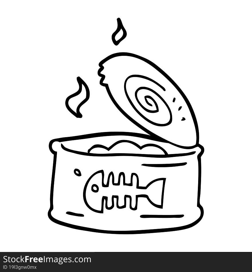 Line Drawing Cartoon Tin Of Tuna