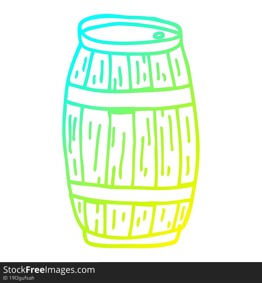 cold gradient line drawing cartoon barrel