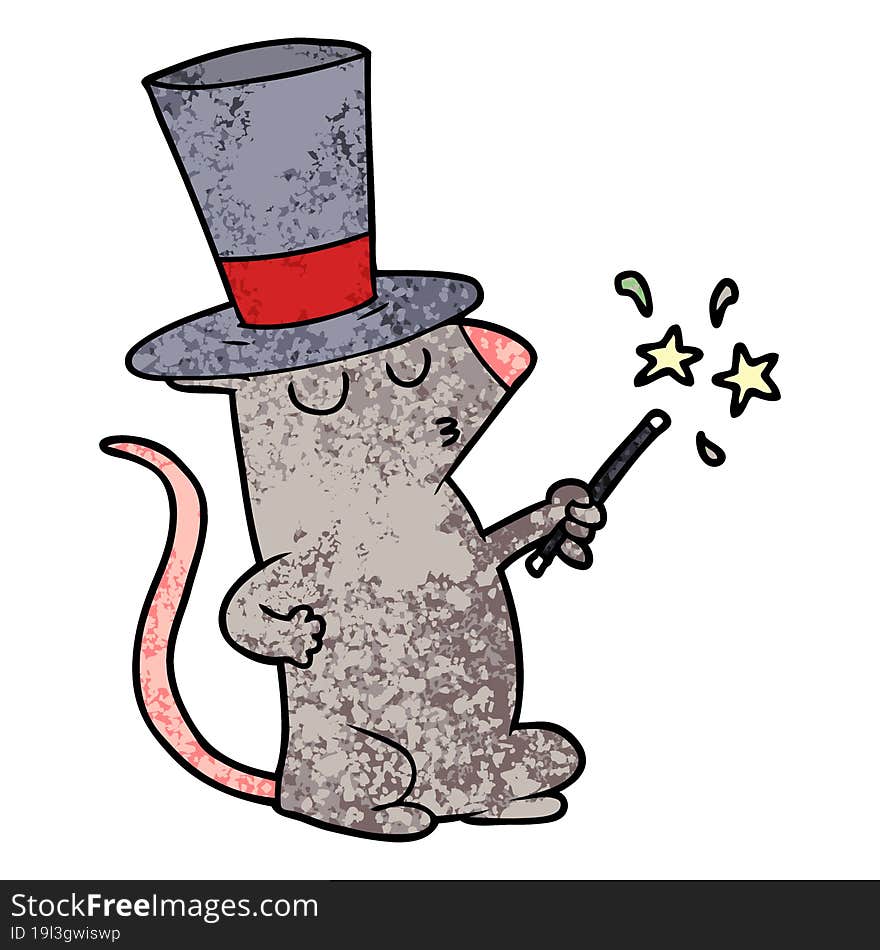 cartoon mouse magician. cartoon mouse magician