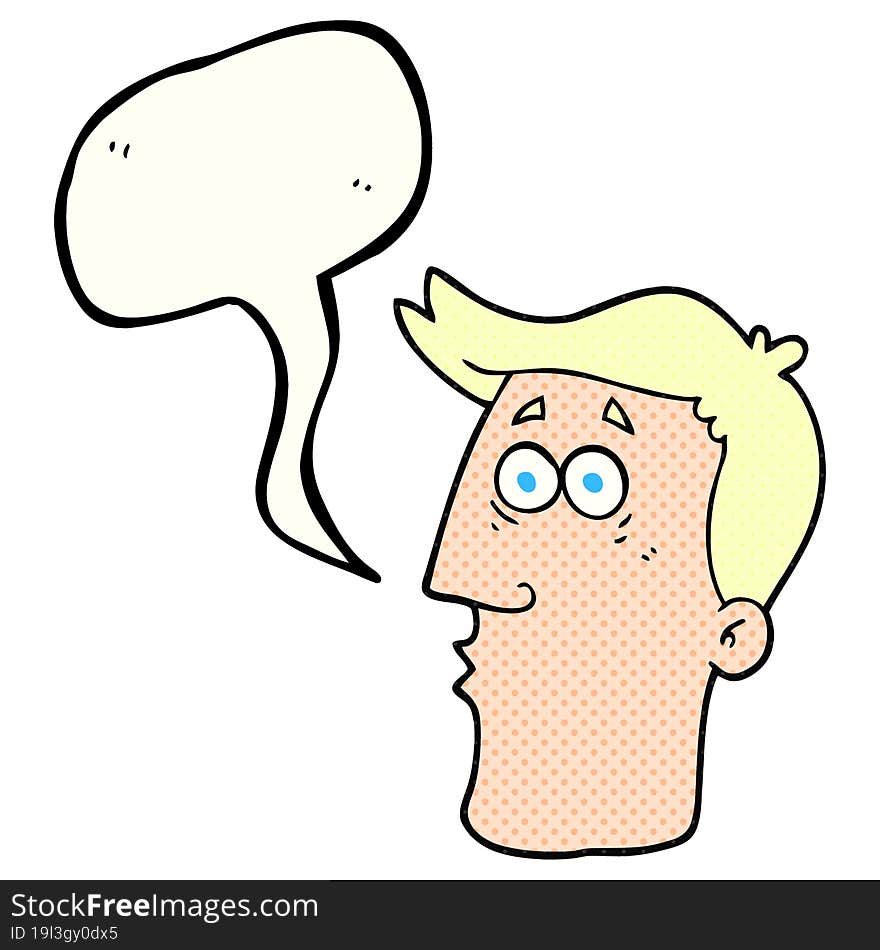 comic book speech bubble cartoon male face