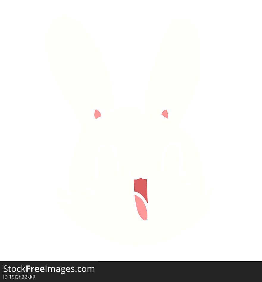 flat color style cartoon crazy happy bunny face