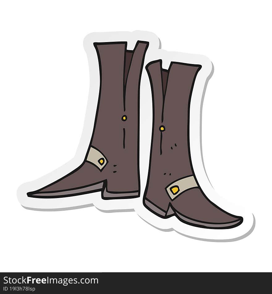 sticker of a cartoon boots