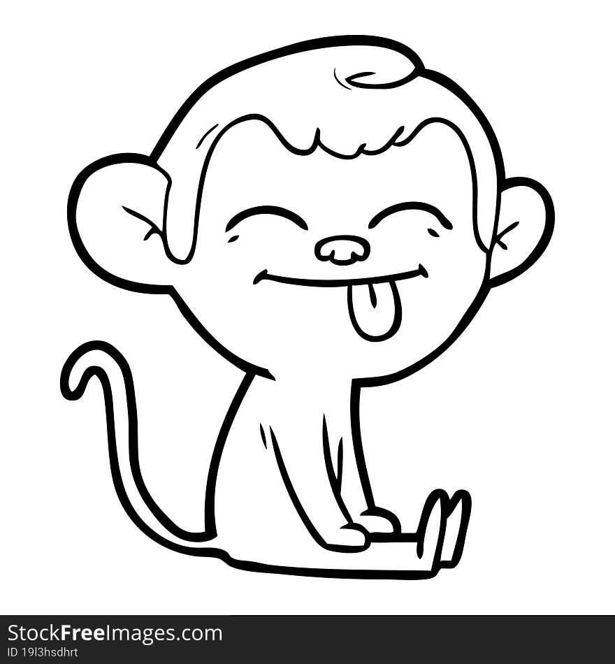 funny cartoon monkey sitting. funny cartoon monkey sitting