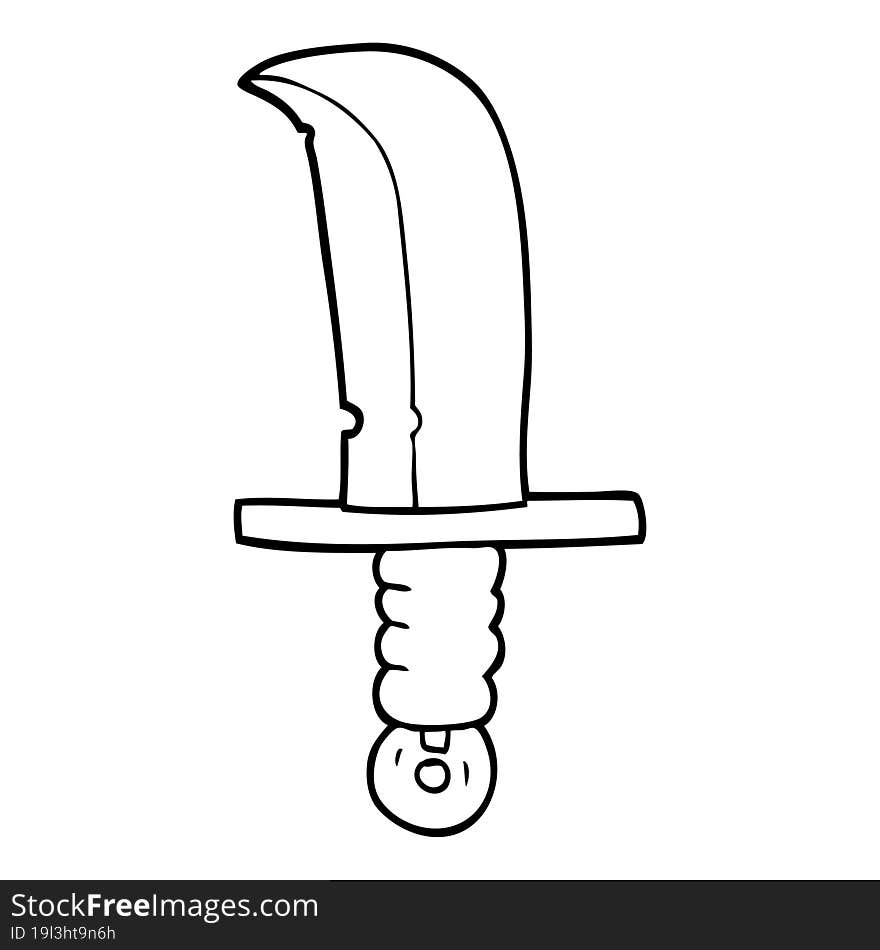 line drawing cartoon dagger