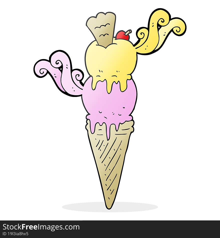 cartoon ice cream cone