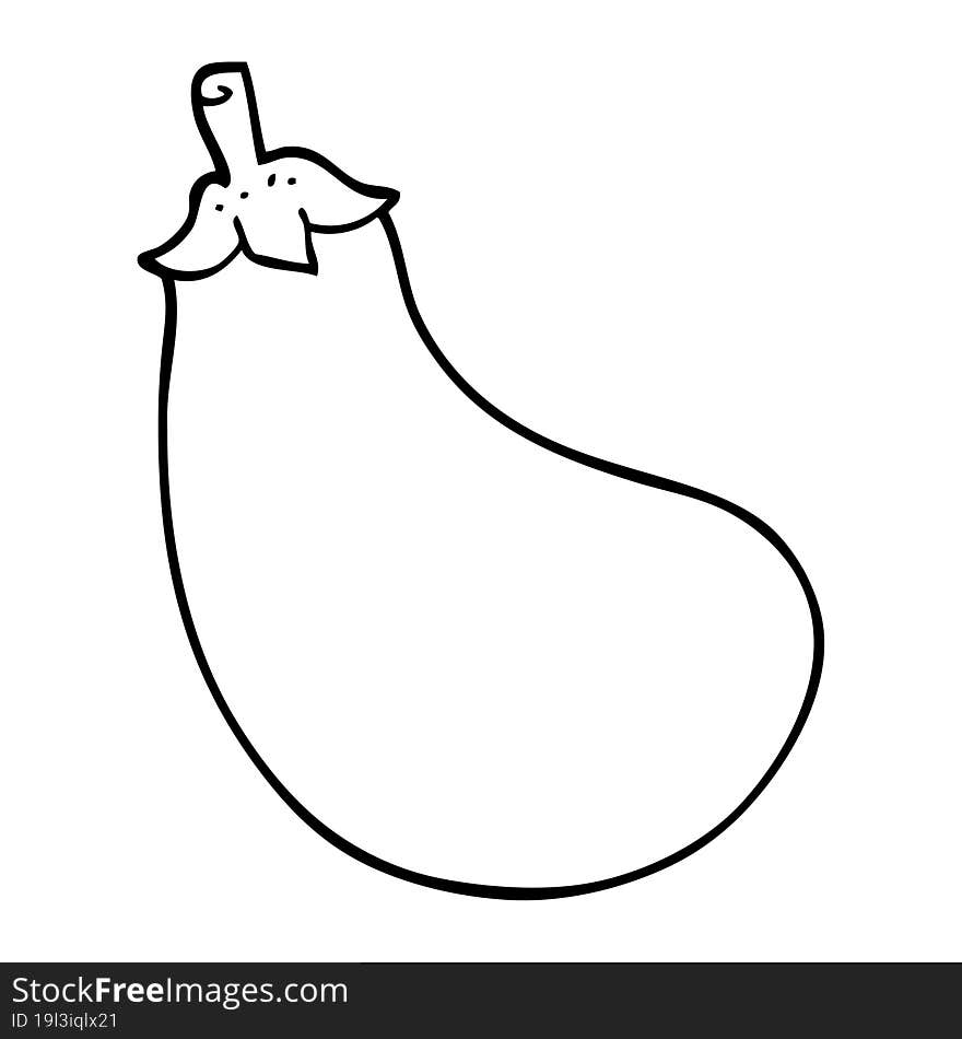 line drawing cartoon eggplant