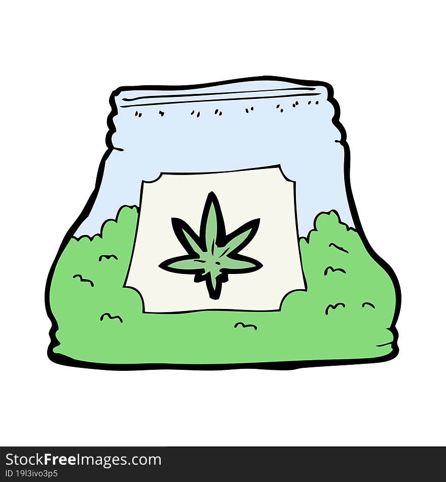 Cartoon Bag Of Weed