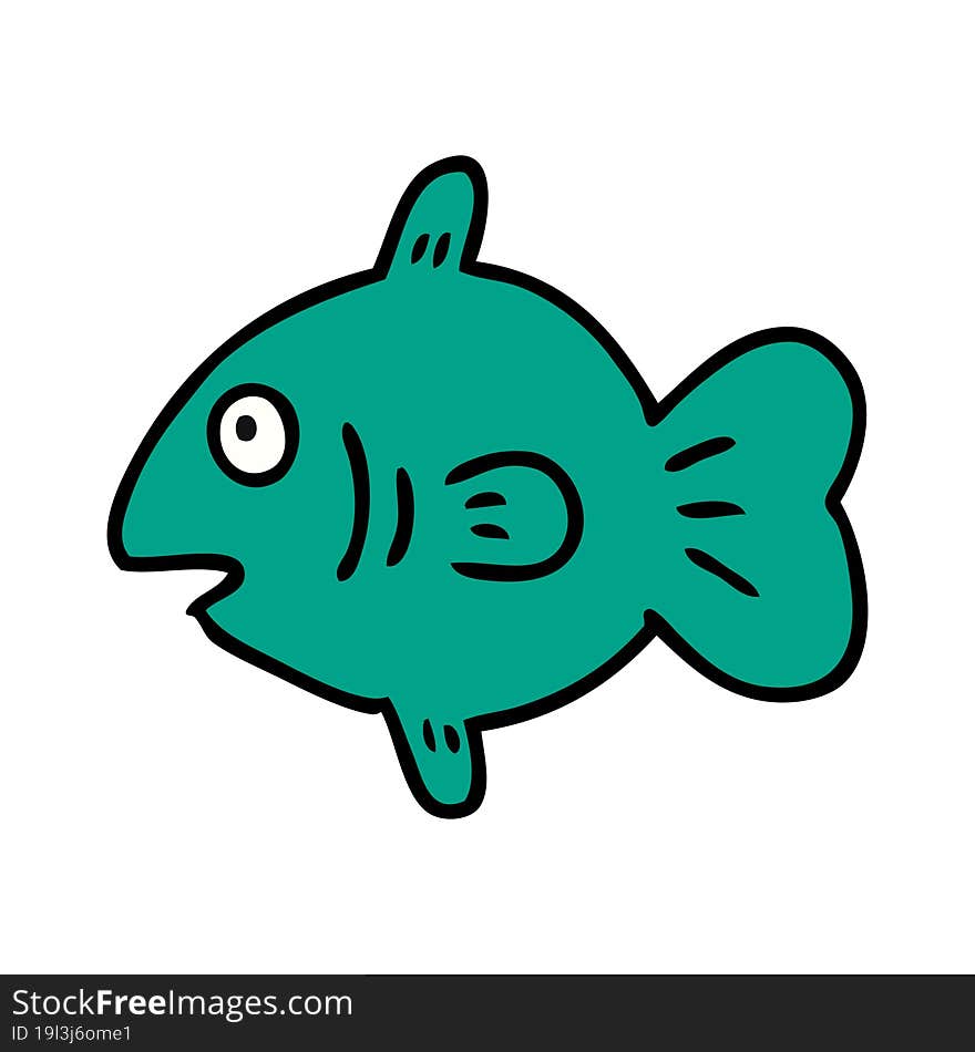 cartoon doodle of a marine fish