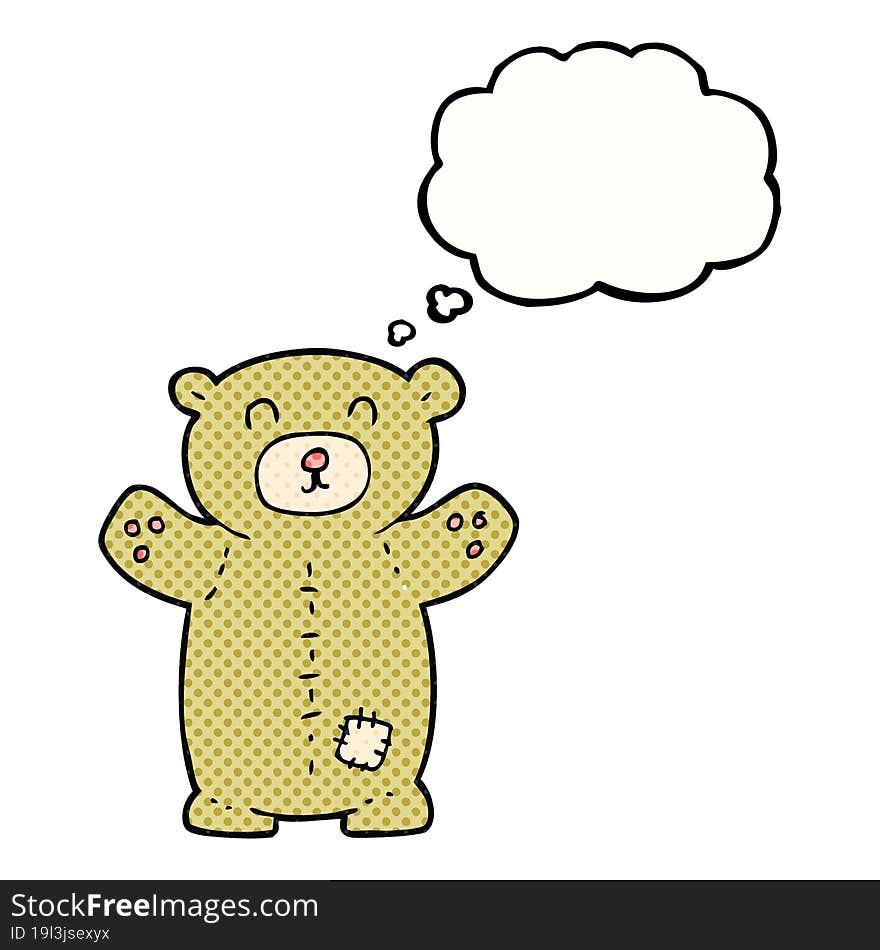 Thought Bubble Cartoon Teddy Bear