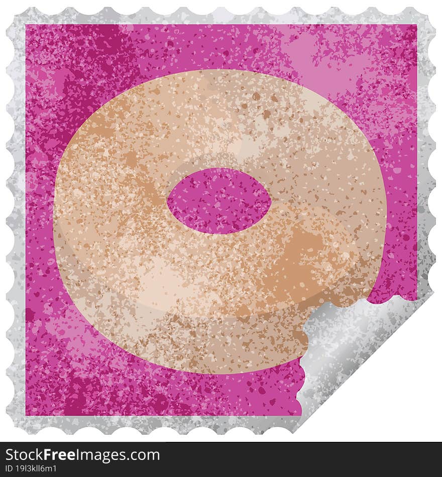 Donut Graphic Vector Illustration Square Sticker Stamp