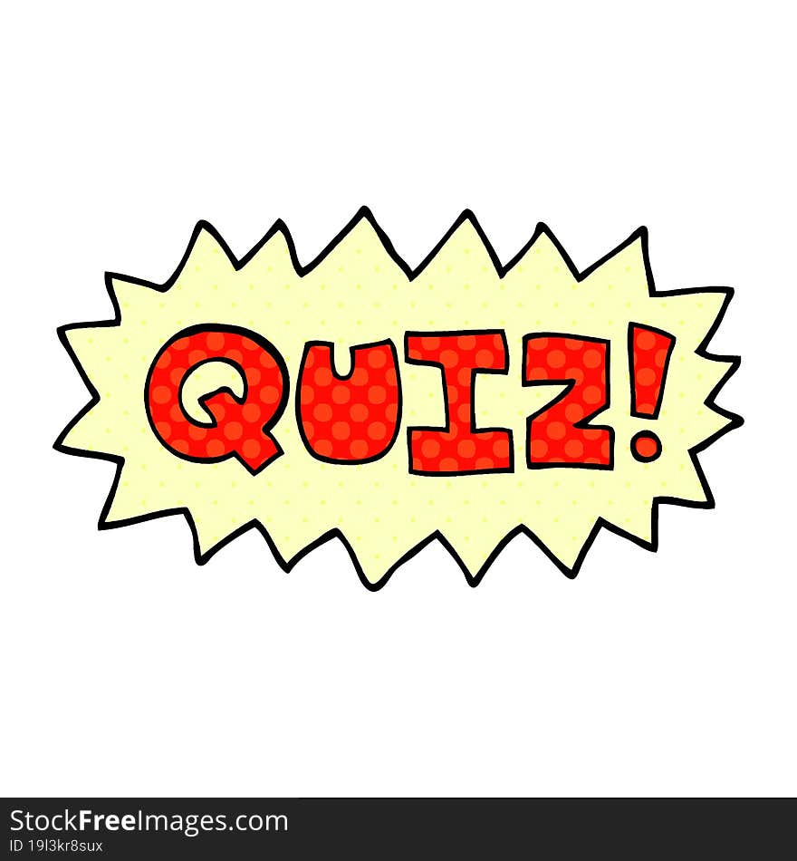 Cartoon Doodle Quiz Sign