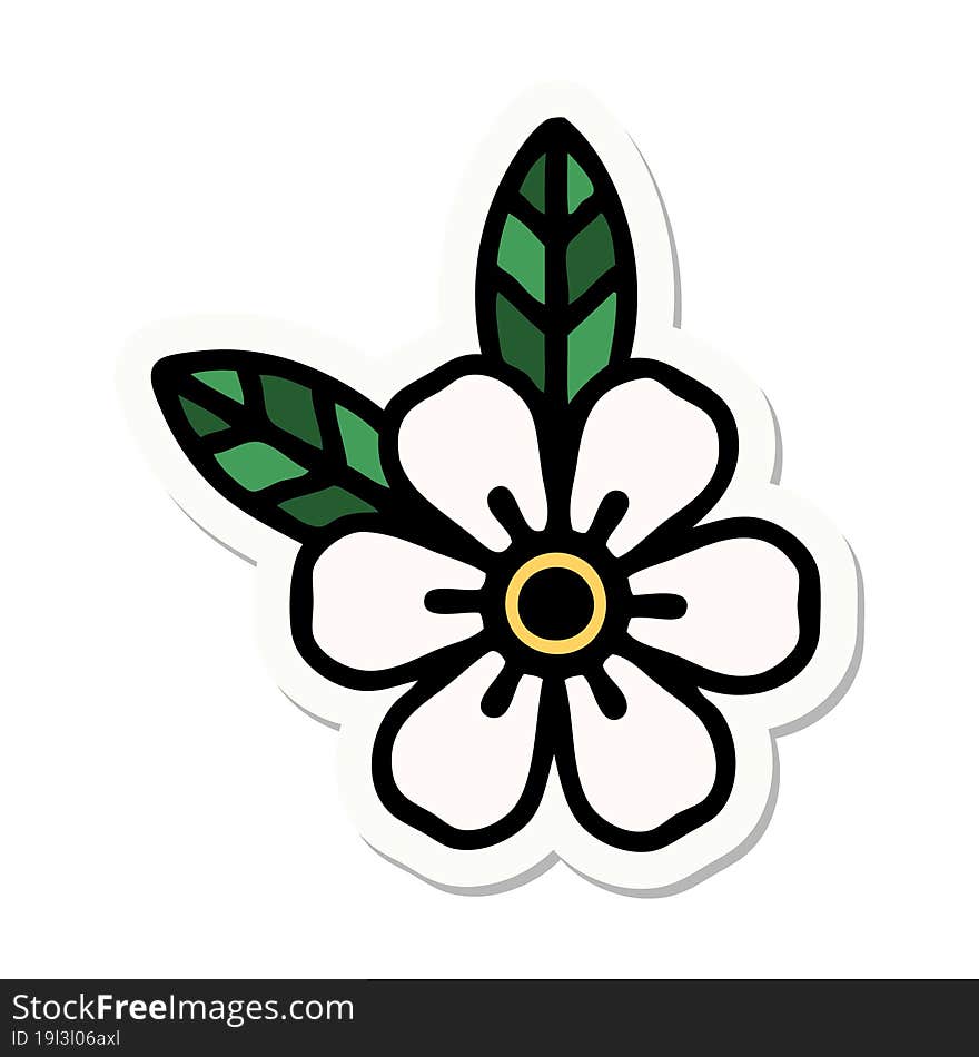 tattoo style sticker of a flower