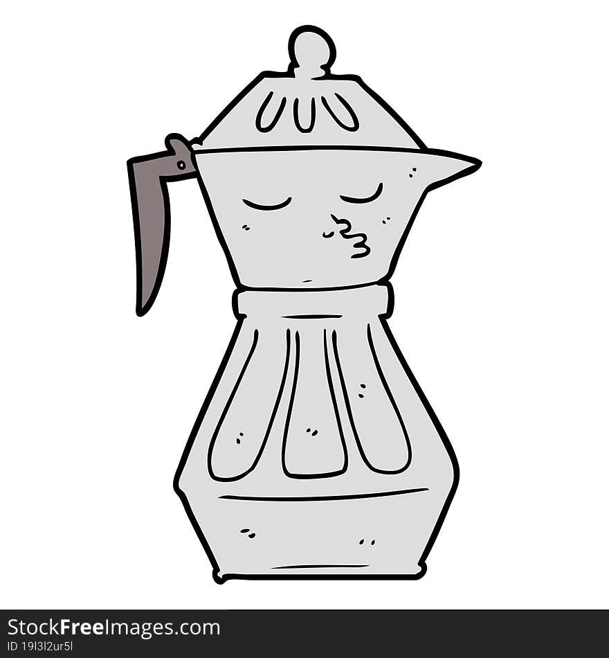 cartoon coffee pot. cartoon coffee pot