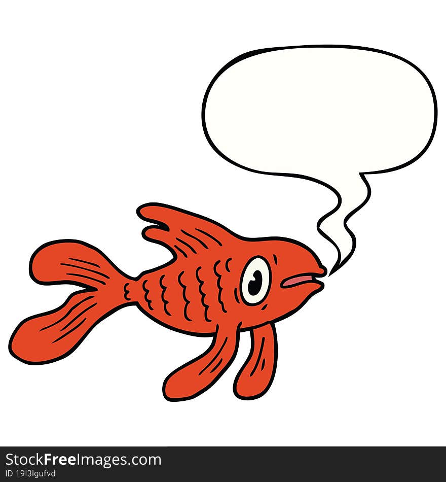 cartoon fish and speech bubble