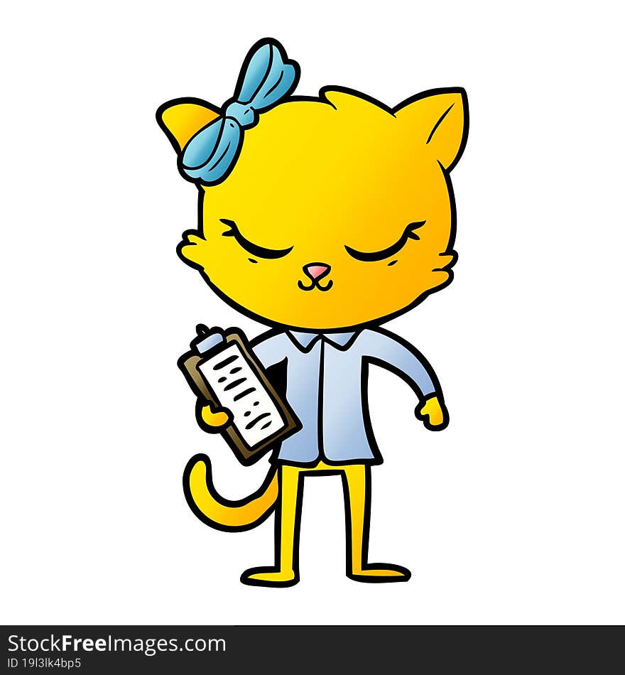 cute cartoon business cat with bow. cute cartoon business cat with bow