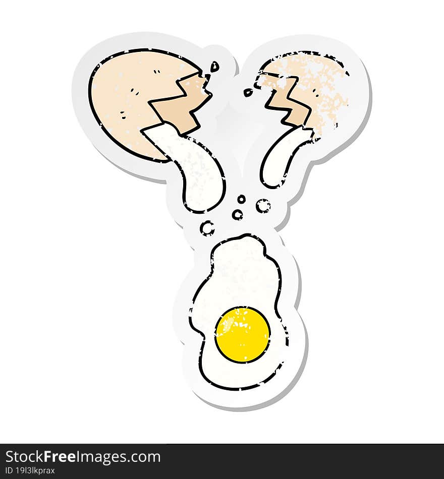 distressed sticker of a fresh cracked egg