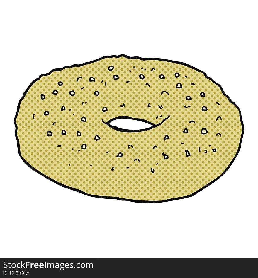 freehand drawn cartoon bagel