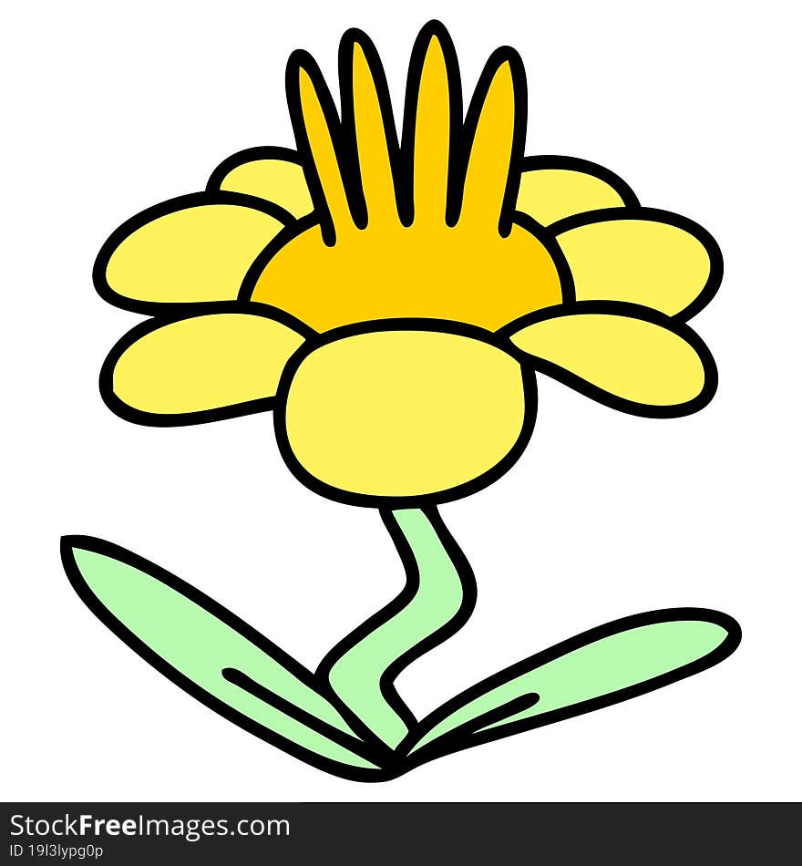 cartoon flower growing