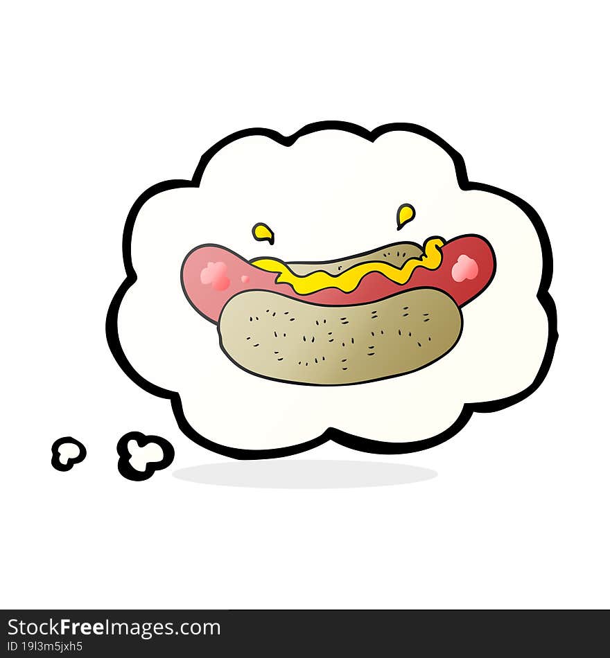 thought bubble cartoon hotdog