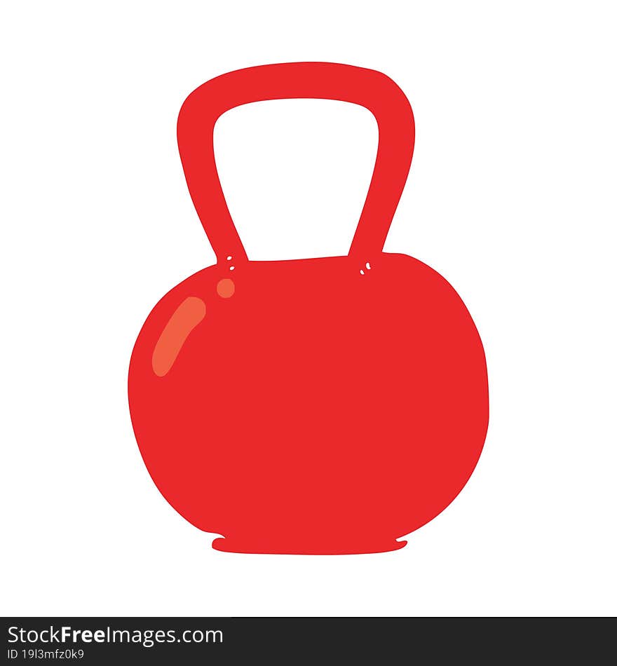 Flat Color Illustration Of A Cartoon Kettle Bell