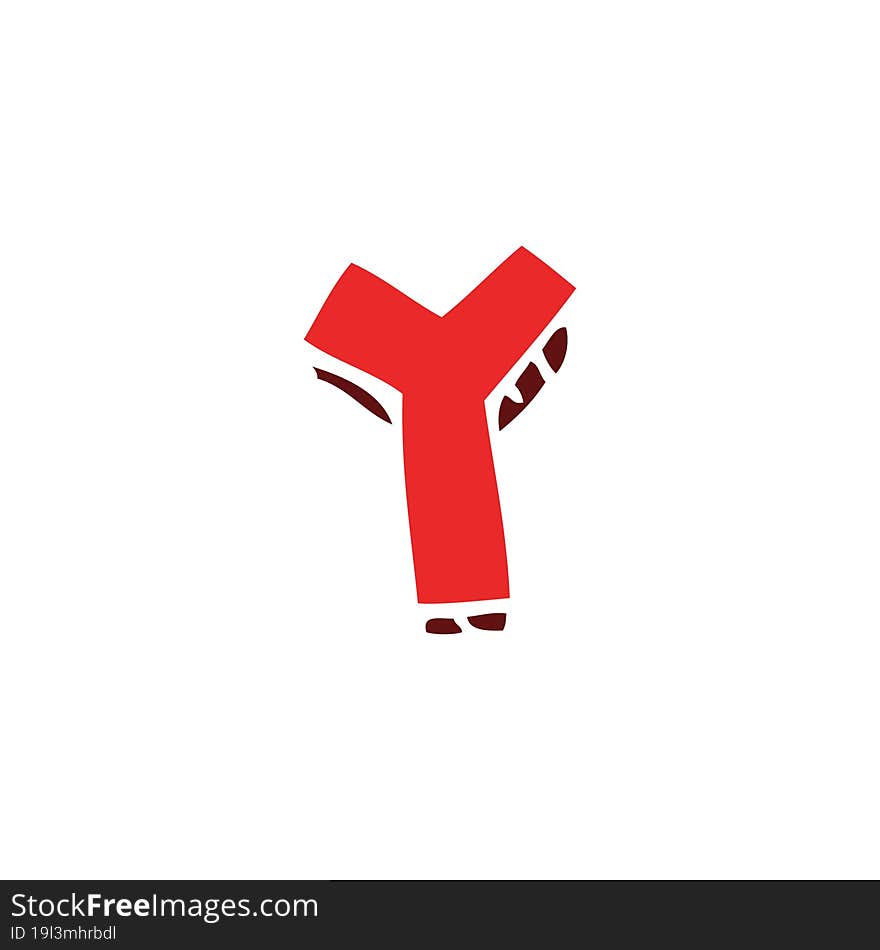 Cartoon Doodle Letter Y