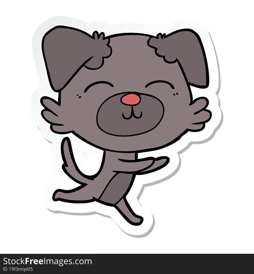 Sticker Of A Cartoon Dog