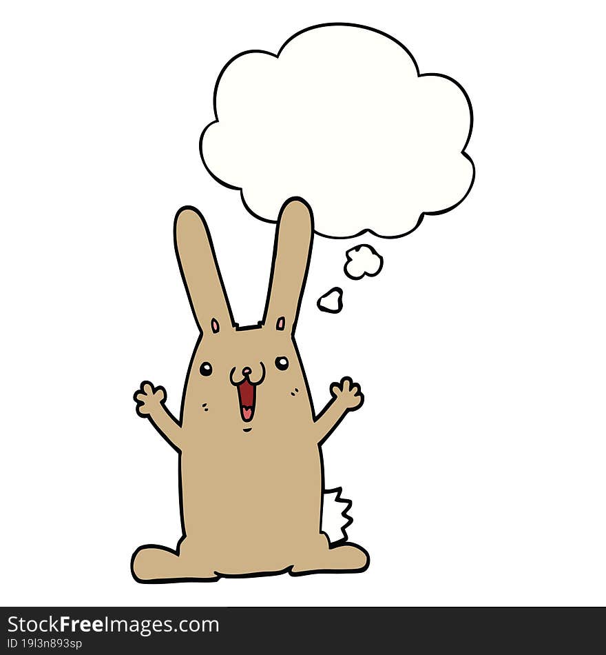 cartoon rabbit and thought bubble