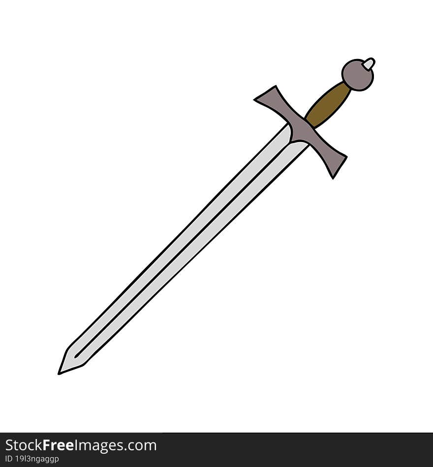 quirky hand drawn cartoon sword