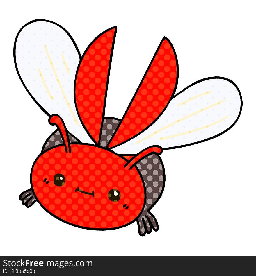 comic book style quirky cartoon flying beetle. comic book style quirky cartoon flying beetle