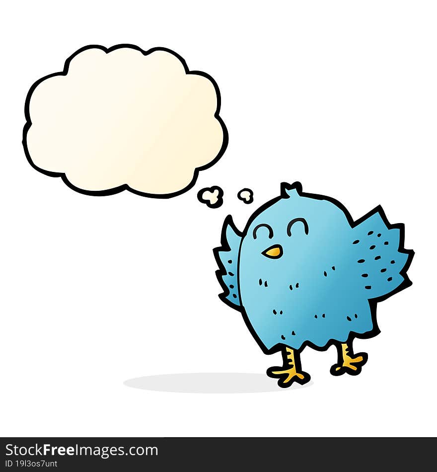 Cartoon Bird With Thought Bubble