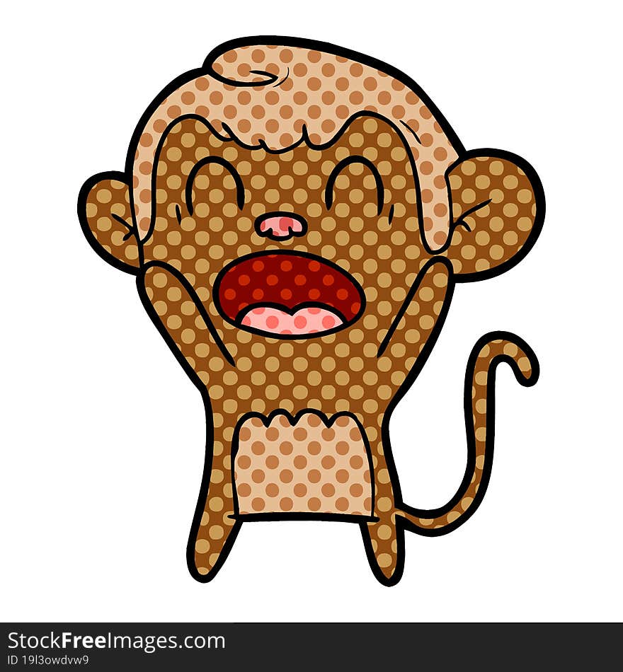 shouting cartoon monkey. shouting cartoon monkey