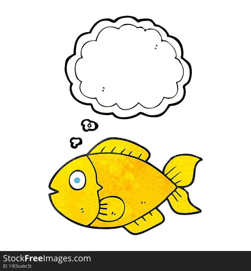 thought bubble textured cartoon fish