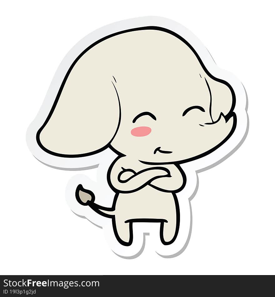 sticker of a cute cartoon elephant